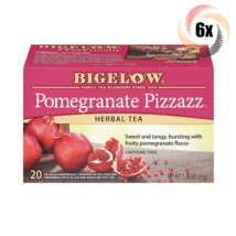 6x Boxes Bigelow Pomegranate Pizzazz Herbal Tea | 20 Pouches Per Box | 1... - $36.97