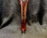 Vintage Cranberry Glass Bud Vase Etched Flowers 9.5 Inches Tall Excellent - $9.90