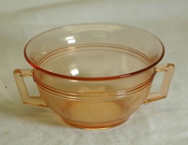 Pink Depression Glass Sugar Bowl Ribbed Unknown Maker - £10.16 GBP