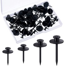 40 Pcs Double Headed Picture Hangers Nails Black Thumb Tacks Small Head Hanging  - £25.17 GBP