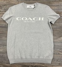 Coach Womens Short Sleeve Lightweight Sweater light Gray/Cream  Size XXS - $79.18