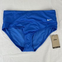 NEW Nike Swimsuit Brief Womens Large Blue High Waisted Zip Pocket Swim Bottoms - £29.04 GBP