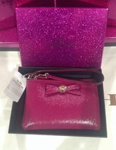 Coach Authentic Turnlock Bow Corner Zip Cranberry Wristlet - Gift Box NWT - £31.99 GBP