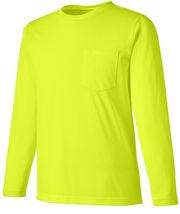 Mens Snag &amp; Soil Protect Moisture Wicking T-Shirt Safety Yellow Long Sle... - £14.17 GBP+
