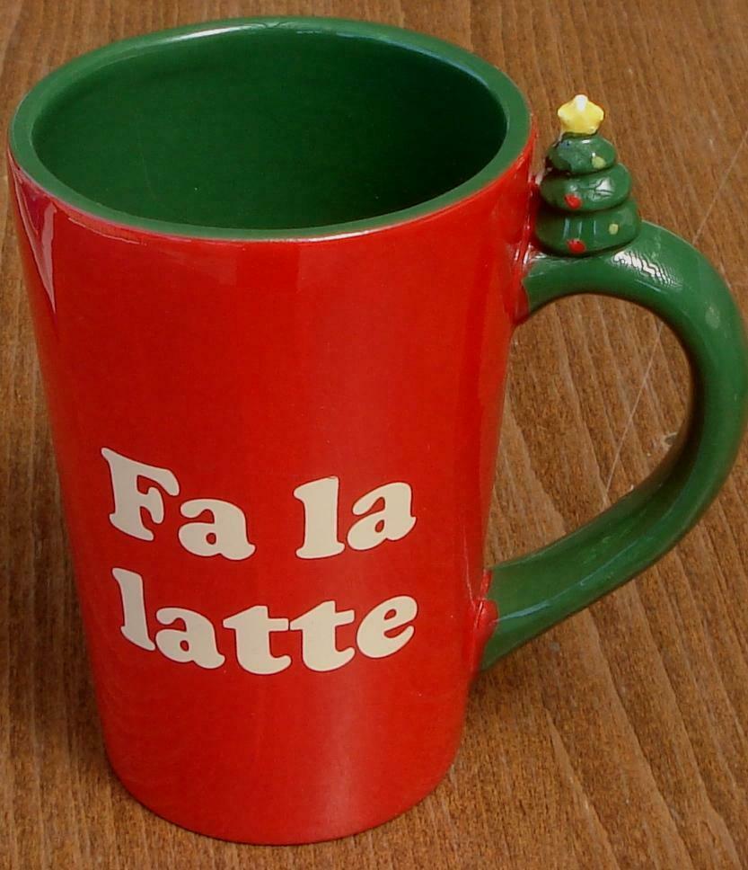 Christmas Holiday Mug - Fa La Latte - BRAND NEW - see details - SUPER CUTE MUG - $9.99