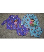 Girls Pajamas Dora Explorer 4 Pc Fleece Long Sleeve Shirt &amp; Pants-sz 12 ... - £13.43 GBP