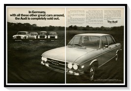 Audi 100LS German Car 2-Page Print Ad Vintage 1970 Magazine Advertisement - $229.17 MXN
