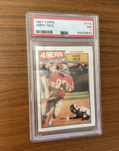 1987 Topps Jerry Rice #115 PSA 7 NM Graded Football Card - £15.67 GBP