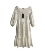 Kobi Halperin Lexy Dress Womens L White Smocked Floral Embroidery Tiered... - €87,66 EUR