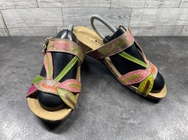 Spring Step Sandals Slides Women 6.5M TIA Shoes Brown Pink Green Slip On... - $27.54