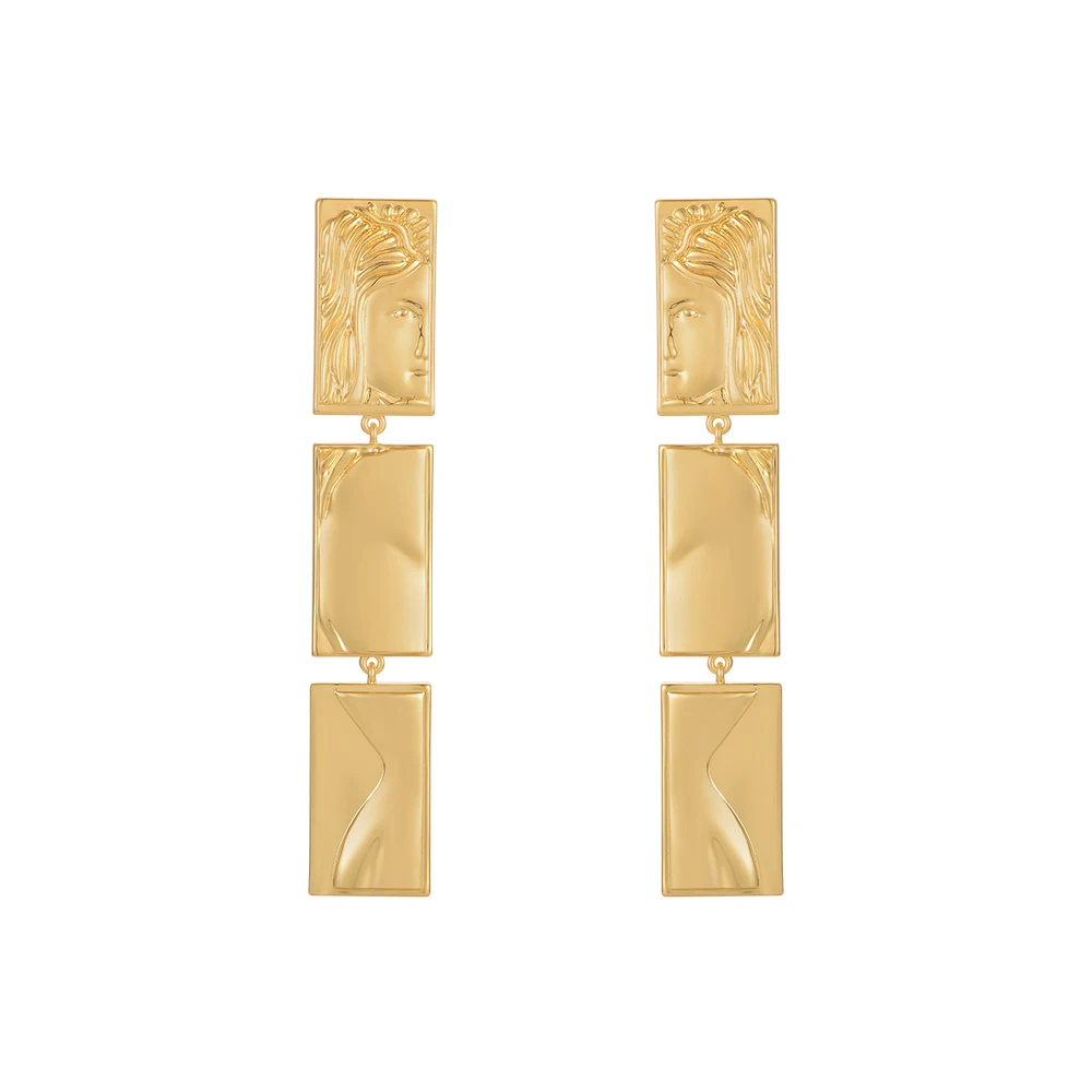 Human Figure Earrings Gold Color Kolczyki Piercing Earings Fashion Jewelry For W - £31.70 GBP