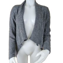Emma Ivy Cashmere Sweater Womens L Open Front Cardigan Gray Heather Shaw... - $24.94