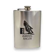 8oz Barrel Racer Stainless Steel Flask - £15.49 GBP