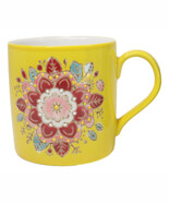 Yellow Manipura Navel Chakra Zen Flower Of Life Mandala Circle Ceramic Mug - $24.66 CAD