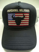 PBR Professional Bull Riders USA Flag Grey and Black Licensed Trucker Hat - £18.72 GBP