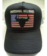 PBR Professional Bull Riders USA Flag Grey and Black Licensed Trucker Hat - £18.83 GBP