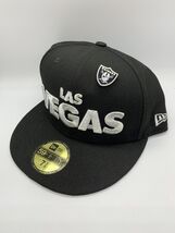 Las Vegas Raiders 7 3/8 59Fifty New Era Hat Fitted Cap With Pin - $742.37 MXN