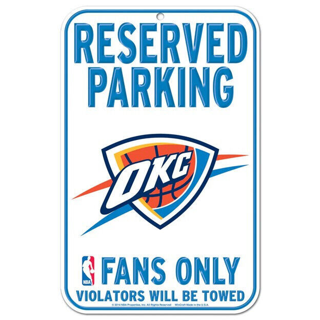 Primary image for Oklahoma City Thunder 11" by 17" Reserved Parking Plastic Sign - NBA