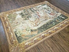 4&#39; 6&quot; X 6&#39; Tapestry French Design Handmade Aubusson Weave Nature One Of ... - £2,045.98 GBP