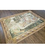 4&#39; 6&quot; X 6&#39; Tapestry French Design Handmade Aubusson Weave Nature One Of ... - £2,075.73 GBP