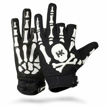 HK Army Paintball Full Half Fingerless Bones Gloves Protective White - Small S - £27.63 GBP