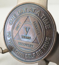 Alcoholic 5 Year Recovery -One Day Chip-Medallion Coin Medal Token  AA A... - £3.92 GBP