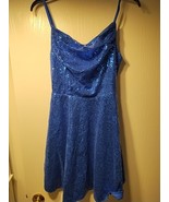 Ladies Large Blue Sequins Sphagetti Strap Dress - €18,51 EUR
