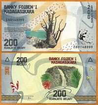Madagascar Nd( 2017) Unc 200 Ariary Banknote Paper Money Bill P-98 - £0.80 GBP