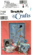Simplicity 7169 Birth Chart, Basket, Bear and Baby Crafts Pattern UNCUT FF - £6.77 GBP