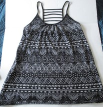 Xhilaration Womens Black and White Sleeveless Dress Swimsuit Cover Up, Size M - £7.46 GBP