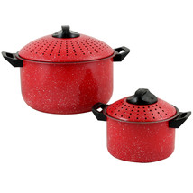 MEGA-109461.04 Gibson Home Casselman 4-Piece Nonstick Pasta Pot Set in Red wi... - £50.63 GBP