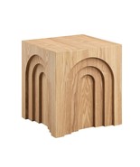 15.74 Inch Square Side Table Small Coffee Table Accent Table Nature - $310.04 CAD