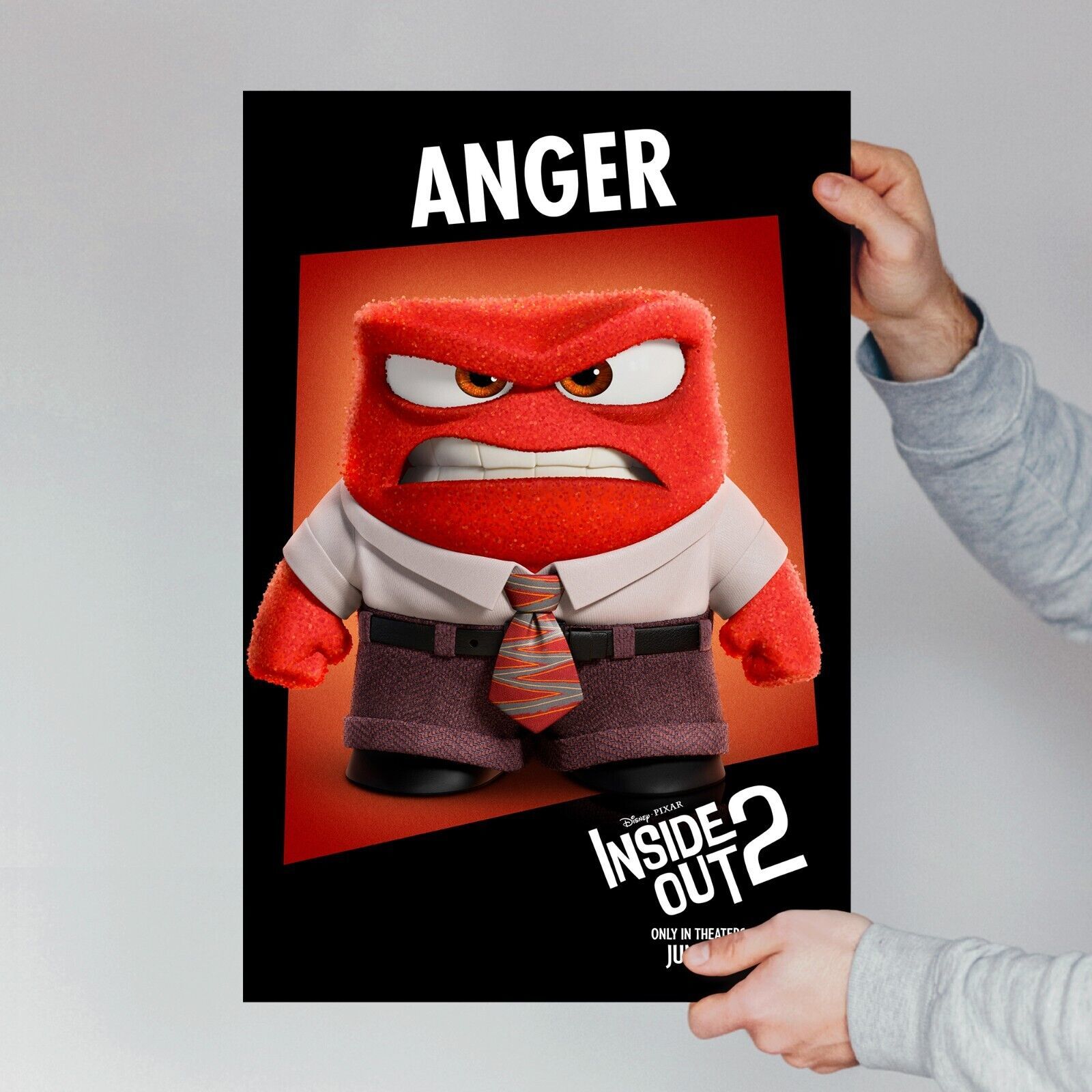 Anger INSIDE OUT 2 movie poster - 2024 Film Wall Art Room Decor Gift for Kid