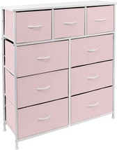 Sorbus Dresser With 9 Drawers - Furniture Storage Chest Tower, Solid Pink, Solid - £107.10 GBP