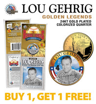 Lou Gehrig Yankees Golden Legends 24K Gold Plated Ny State Quarter Coin - Bogo - £9.72 GBP