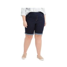Style &amp; Co Womens Plus 18W Dark Blue Rinse Wash Pull On Jean Shorts NWT ... - $24.49