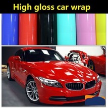 1FT X 5FT Gloss Red Car Vinyl Wrap Sticker Decal Film Bubble Free Air Re... - £6.21 GBP