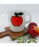 Fire King Anchor Hocking Apple Mug, Vtg Milk Glass Coffee Cup, Retro Kit... - $23.03