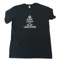 Markus Schulz Keep Calm and Slay Unicorns Black T-Shirt Size Large - £8.58 GBP