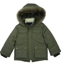 NWT Carter’s Kids Hooded Fleece-Lined Parka Green Camo Size M - $24.74