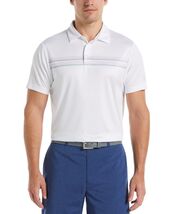 PGATour Men's Chest Stripe Short Sleeve Golf Polo White Multi-Small - $18.99
