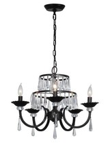 Chandelier DALE TIFFANY DAISEY 5-Light Dark Bronze Metal Crystal Candela... - £276.54 GBP