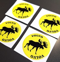 Volvo moose wheel cap center Poly Gel Dome Decal 3D  /  stickers 4pcs  64mm - £15.77 GBP