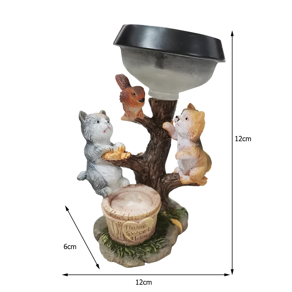 Garden Statues  Squirrel Solar LED Light Statue Waterptoof Figures Outdoors for  - £61.37 GBP