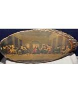 Vintage The Last Supper Decorative Wood Slab Decoupage Wall Plaque Bark ... - €12,99 EUR