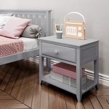Grey Nightstand By Max And Lily With Drawer And Shelf. - £123.12 GBP