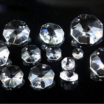 30-100pcs 10-32mm Crystal Octagonal 2Holes Bead Decoration Chandelier Pa... - $11.61+