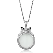 3W921 - Rhodium Brass Magnifier pendant with Top Grade Crystal  in Clear - €24,40 EUR