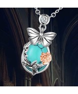 Teardrop Necklaces 925 Sterling Silver Butterfly Necklace Turquoise Jewe... - $122.32