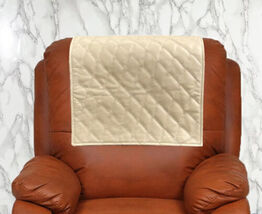 Genuine Cover Furniture Recliner Leather Protector Headrest Beige Slipcover - $59.85